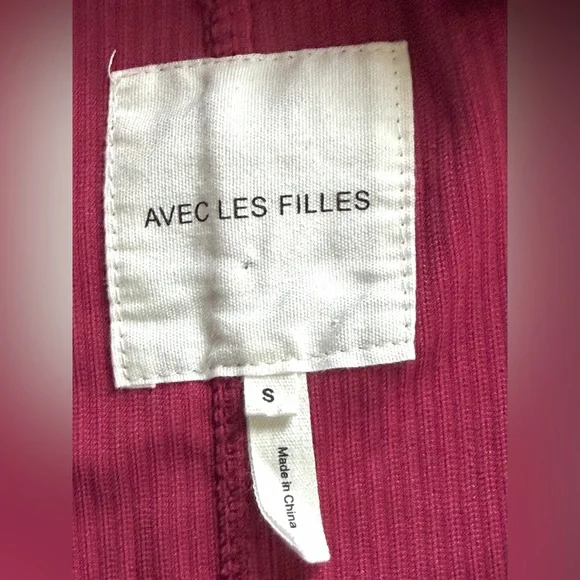 Avec Les Filles Red Burgundy Relaxed Oversized Corduroy Jacket Womens Size S - Picture 4 of 5